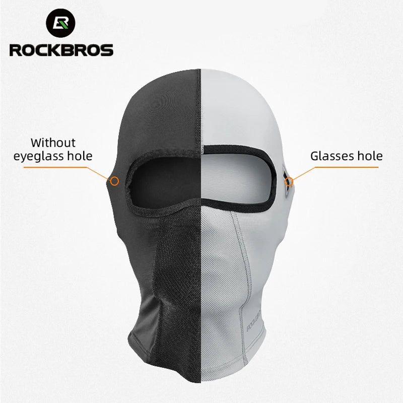 ROCKBROS Bike Mask Full Face Mask Summer Breathable Sun UV Protection Balaclava Glasses Hole Quick-Drying Tactical Balaclava