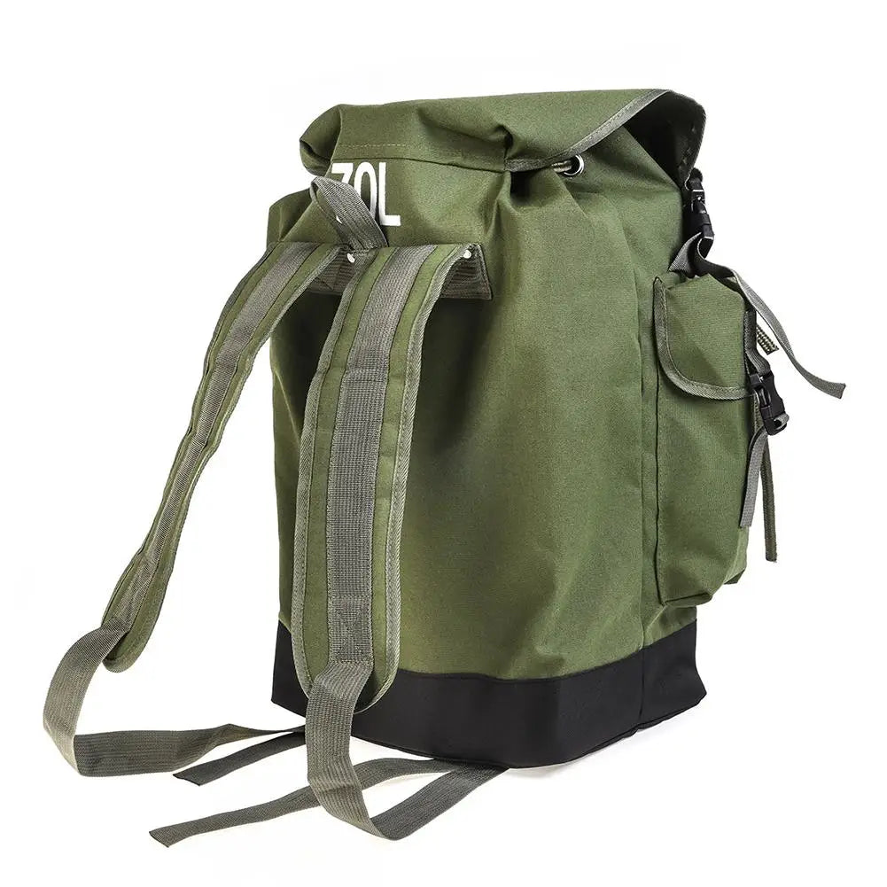 70L Army Green Fishing Gear Bag Large Capacity Outdoor Backpack For Camping Hunting Climbing Bags Tool Waterproof Durable Pack