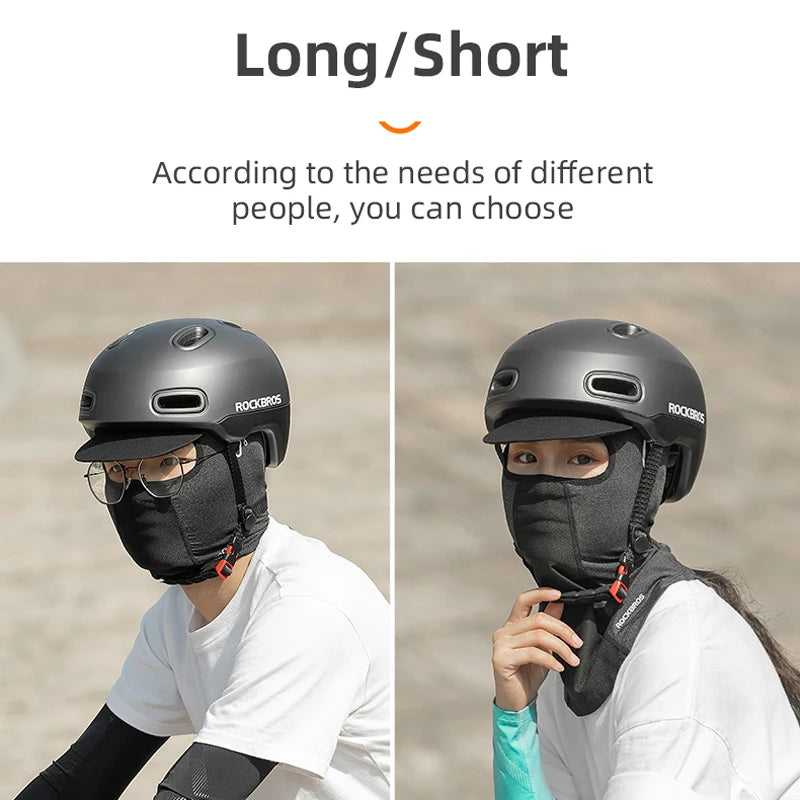 ROCKBROS Bike Mask Full Face Mask Summer Breathable Sun UV Protection Balaclava Glasses Hole Quick-Drying Tactical Balaclava