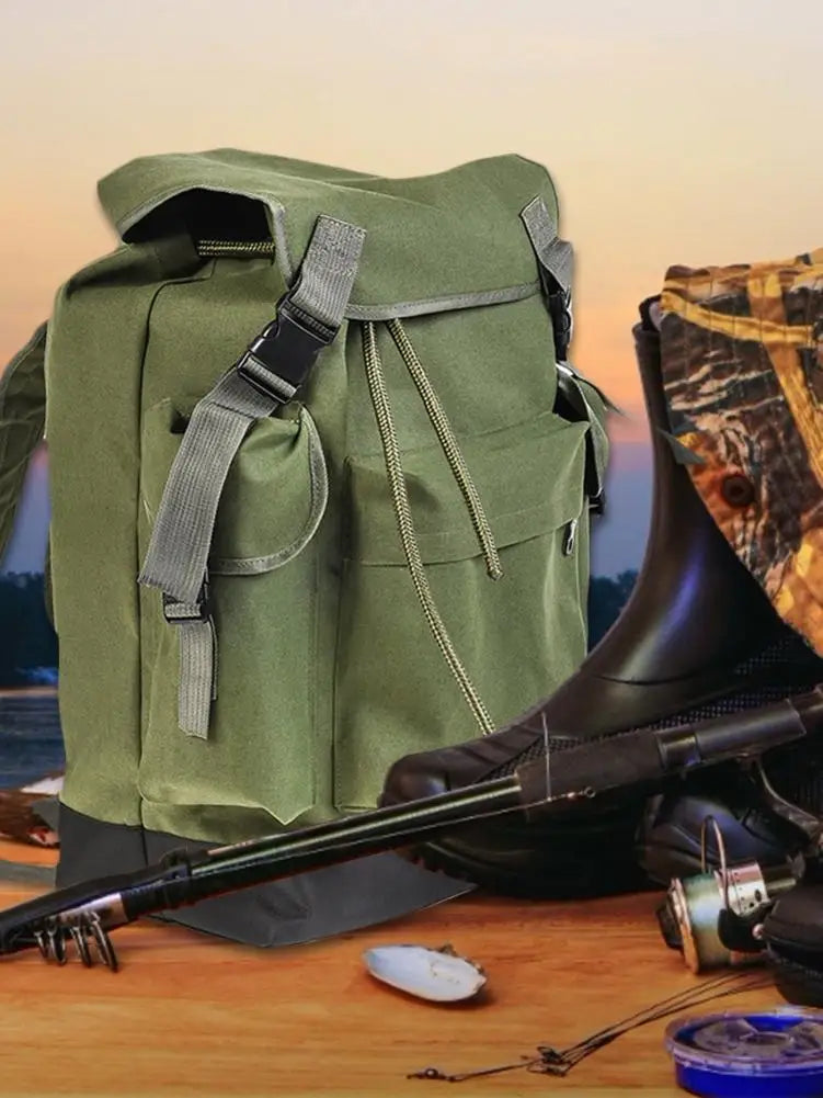 70L Army Green Fishing Gear Bag Large Capacity Outdoor Backpack For Camping Hunting Climbing Bags Tool Waterproof Durable Pack