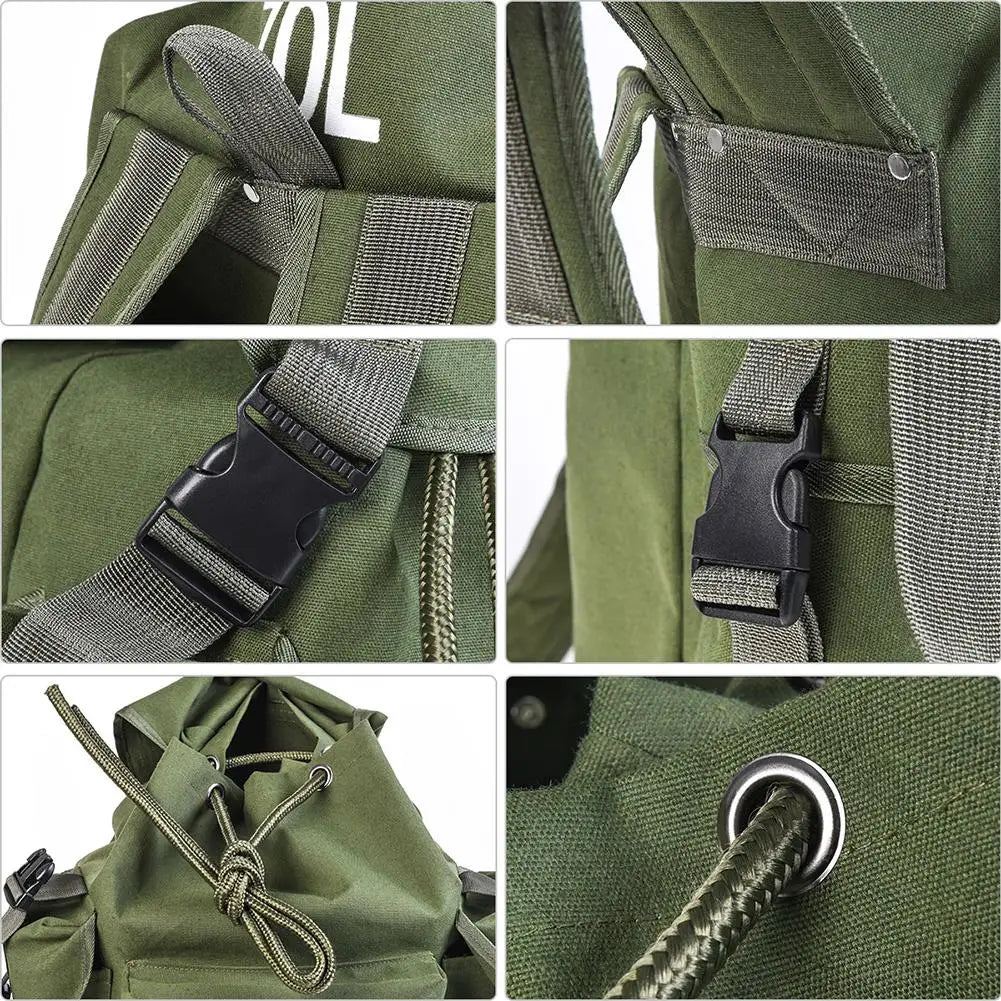 70L Army Green Fishing Gear Bag Large Capacity Outdoor Backpack For Camping Hunting Climbing Bags Tool Waterproof Durable Pack