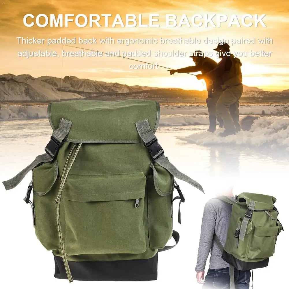 70L Army Green Fishing Gear Bag Large Capacity Outdoor Backpack For Camping Hunting Climbing Bags Tool Waterproof Durable Pack