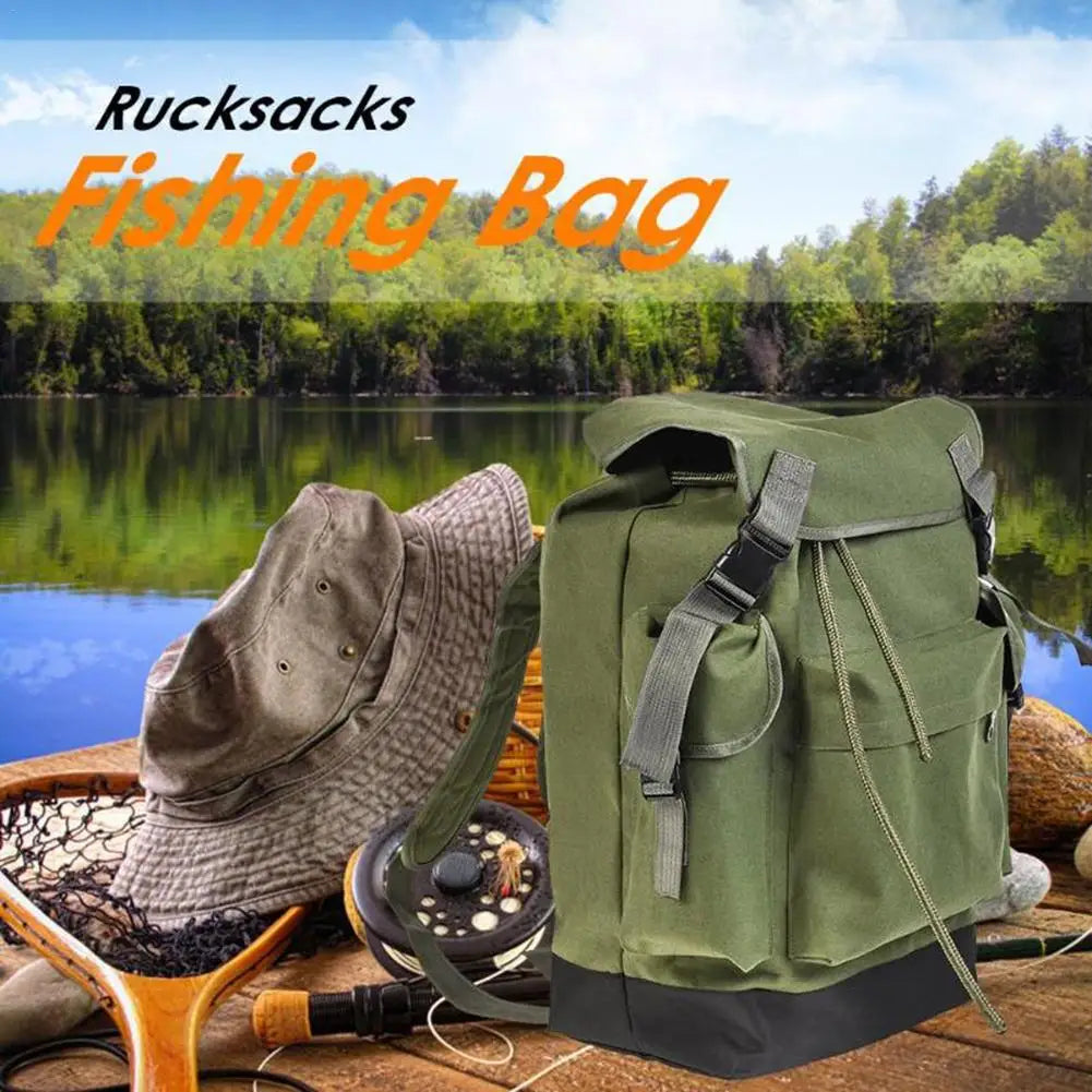 70L Army Green Fishing Gear Bag Large Capacity Outdoor Backpack For Camping Hunting Climbing Bags Tool Waterproof Durable Pack