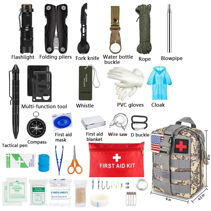 Survival First Aid Kit Molle Pouch Outdoor Gear Emergency Kits Trauma Bag Voor Camping Jacht Ramp Avonturen Survival Kit