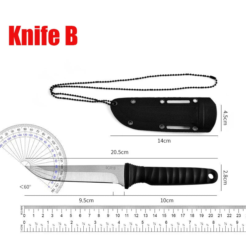 Outdoor pocket knife camping knife camping barbecue small straight knife k sheath survival knife carry portable fruit knife