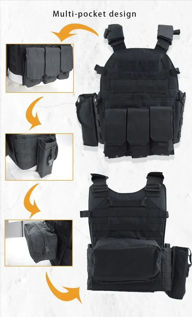 Plate Carrier Tactical Vest Hunting Plate Carrier With Pouch Molle Vest