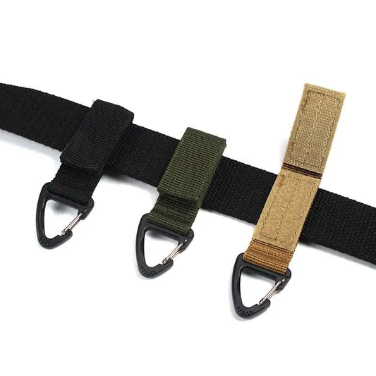 Outdoor Tactical Nylon Webbing Backpack Hanging Buckle Keychain Gadgets Snap Olecranon Hook  Multifunction Tool Molle Belt Gear