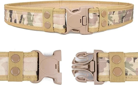 Outdoor Durable Camouflage Tactical Belt For Hunting, Climbing, Hiking, Camping, Cycling Police Security Duty Utility Belt