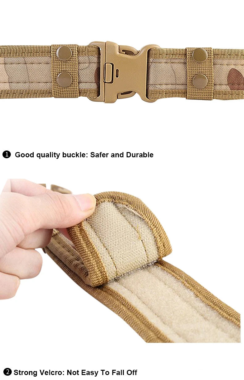 Outdoor Durable Camouflage Tactical Belt For Hunting, Climbing, Hiking, Camping, Cycling Police Security Duty Utility Belt