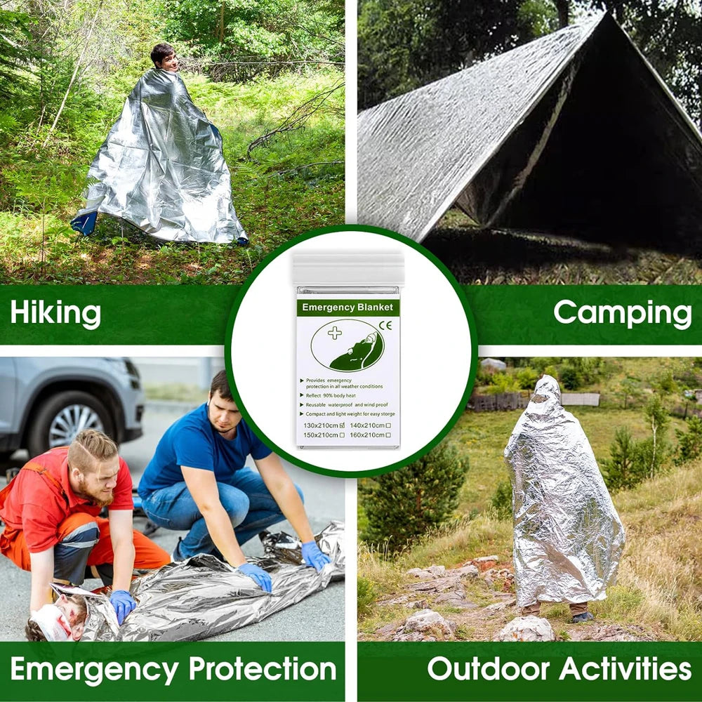 Survival Emergency Mylar Thermal Blanket Foil Space Blanket for NASA Body Warmer Outdoor First Aid Camping Gear Hiking Travel