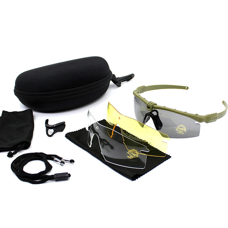 Outdoor UV400 sports sunglasses military tactical glasses military hunting polarized goggles air gun shooting goggles