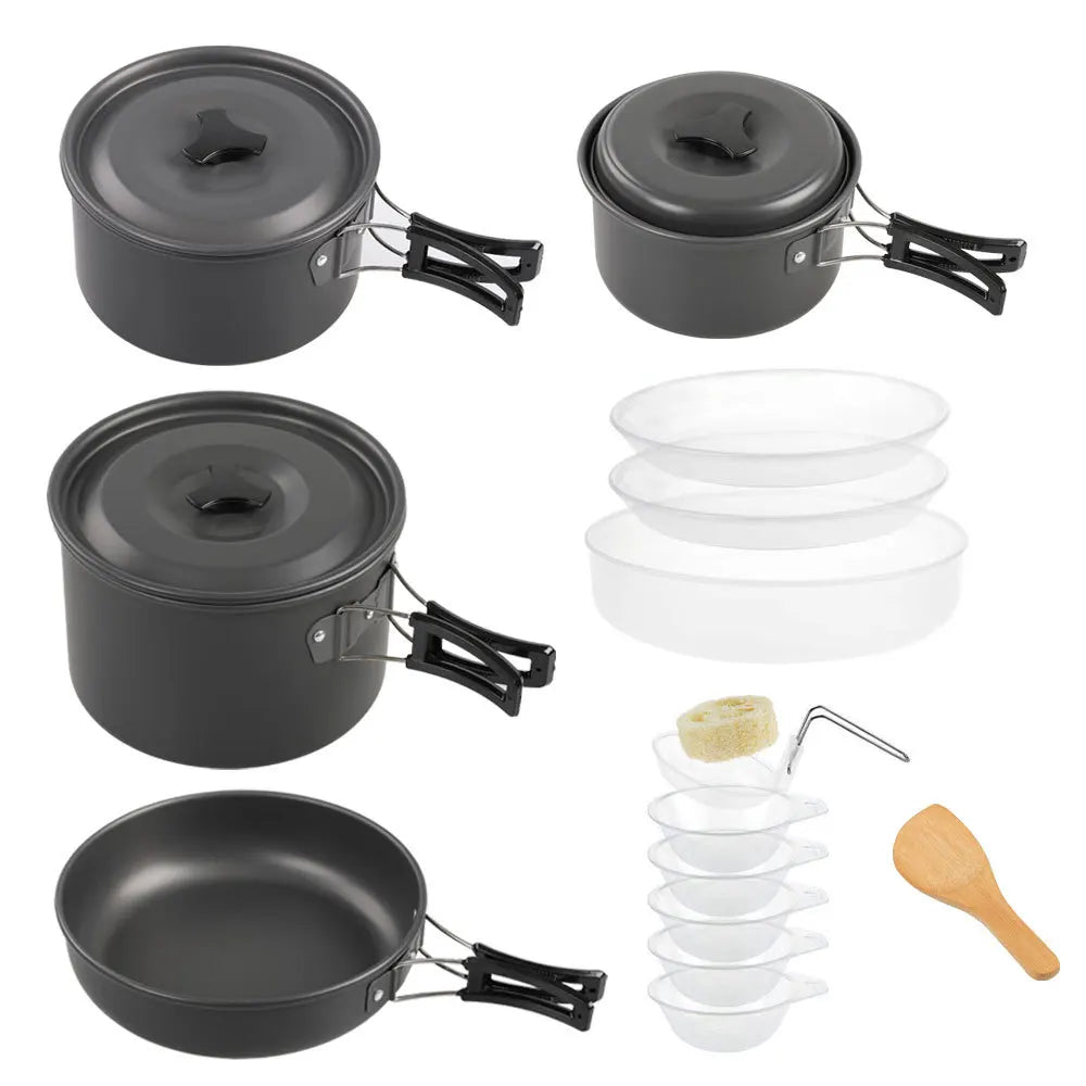 Alloy Camping Cooking Pot Pan Set 3-4 Person DS500 DS508 Cooking Pot Set