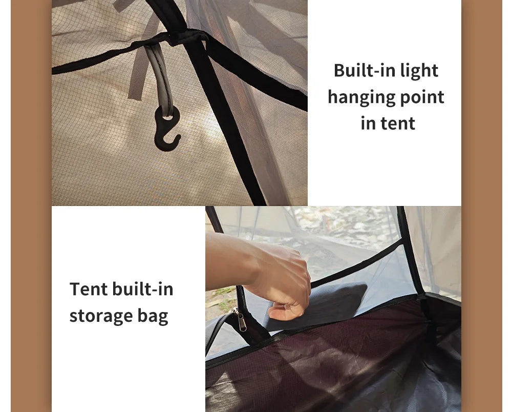 Fireproof Hot Tent 2 Person Waterproof Extend Dome Tent with Stove Jack & Snow Skirt, for Camping Hiking Hunting Winter 4 Season