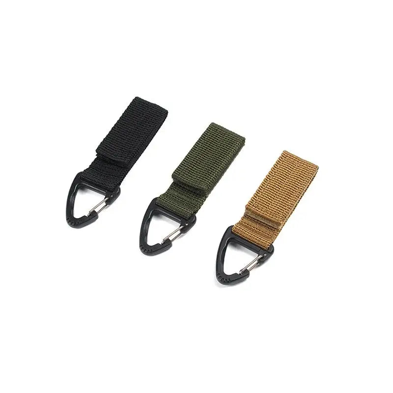 Outdoor Tactical Nylon Webbing Backpack Hanging Buckle Keychain Gadgets Snap Olecranon Hook  Multifunction Tool Molle Belt Gear