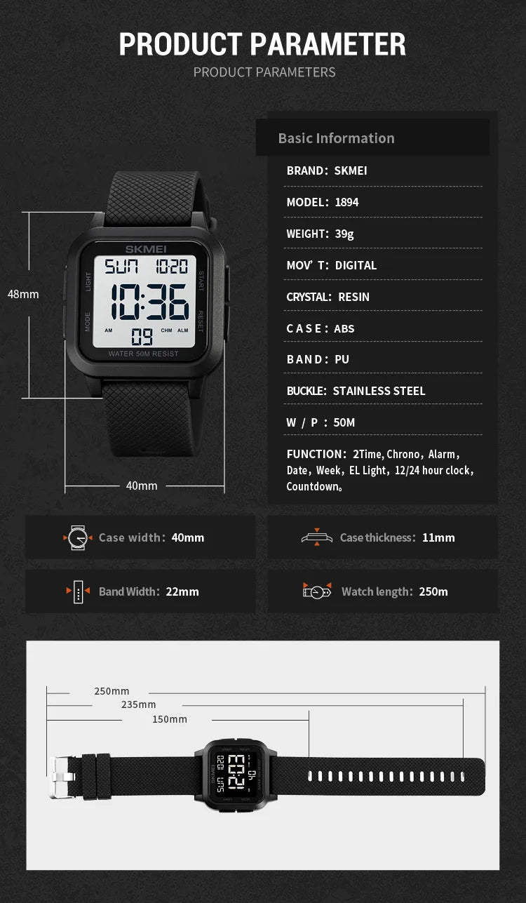 SKMEI Waterproof watch