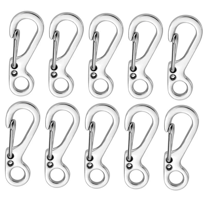 10Pcs/lot Mini Carabiner  Gear Hooks Key Chain Camping EDC Survival Climbing SF Spring Backpack Clasps Keychain