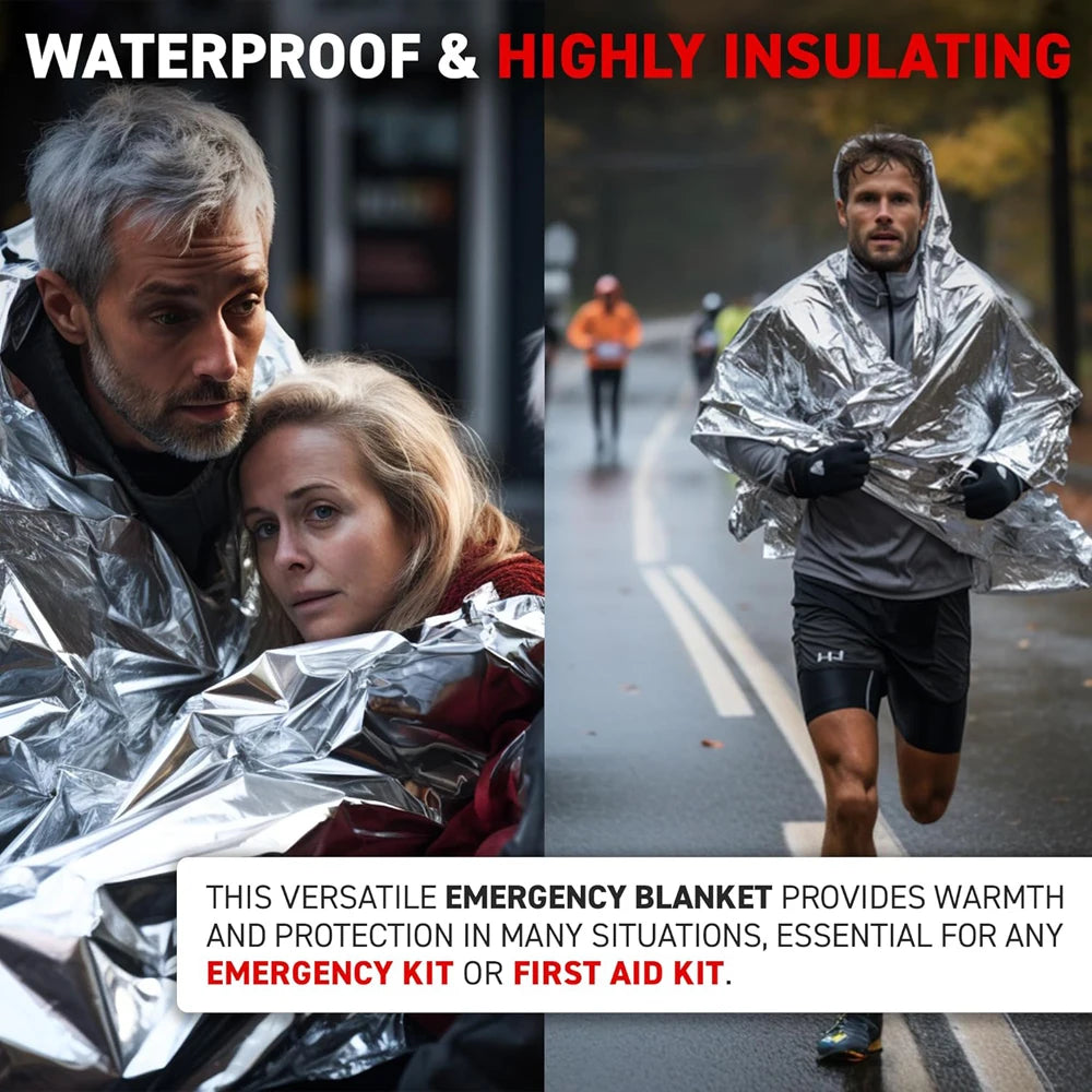 Survival Emergency Mylar Thermal Blanket Foil Space Blanket for NASA Body Warmer Outdoor First Aid Camping Gear Hiking Travel