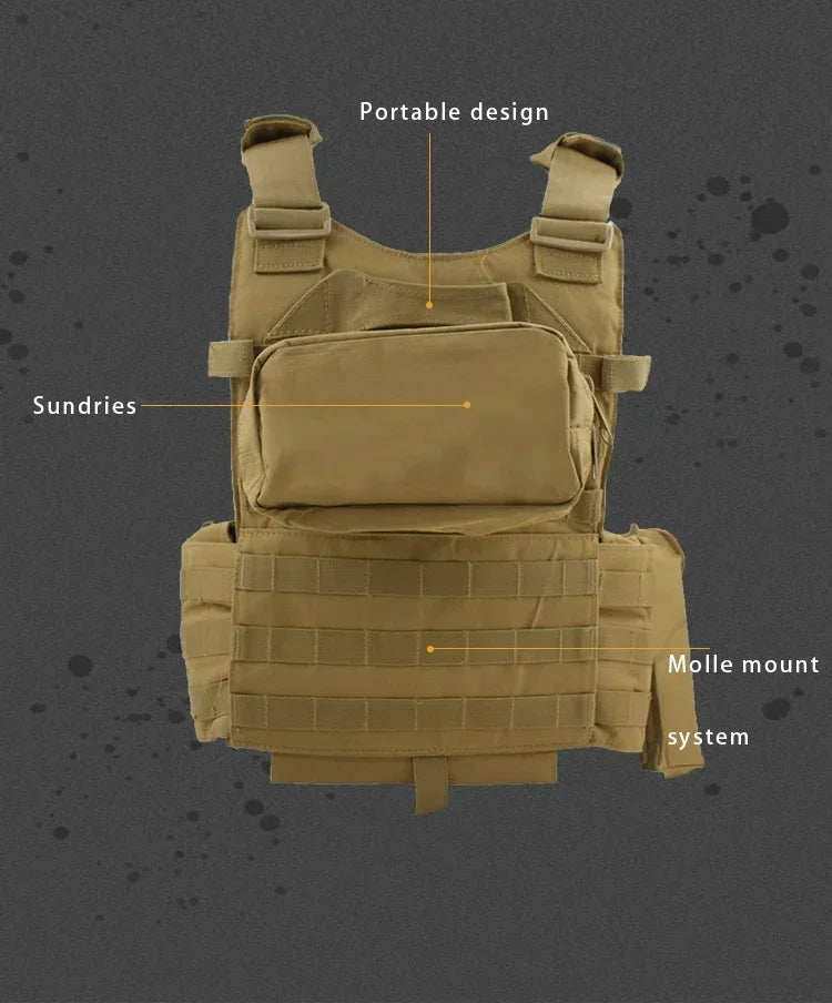 Plate Carrier Tactical Vest Hunting Plate Carrier With Pouch Molle Vest