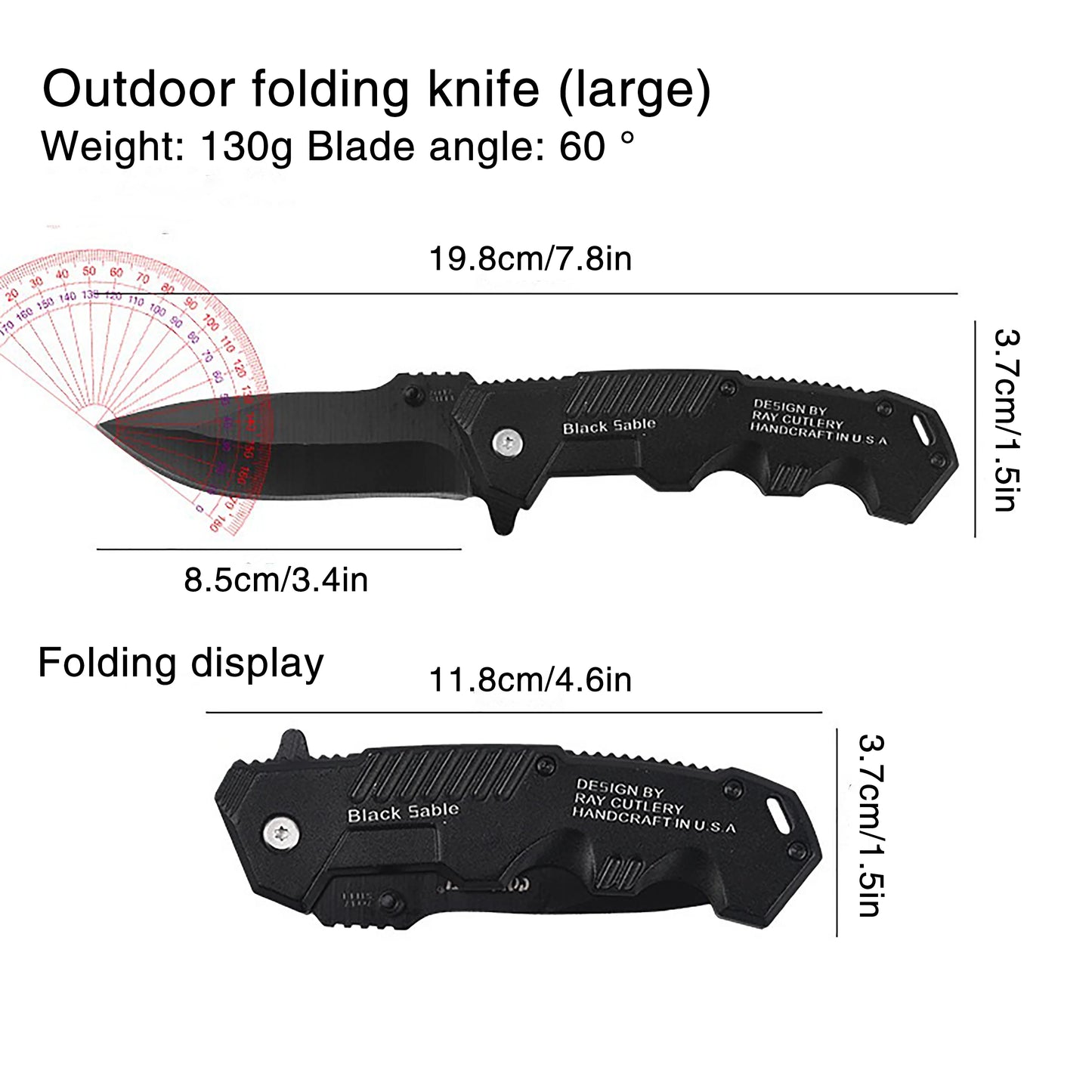 Portable Multifunctional Folding Survival Knife with Sharp Pocket Knife Suitable for Outdoor Camping and Wilderness Survival