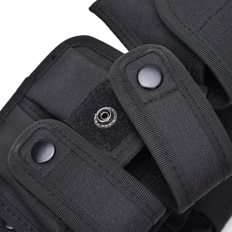 10In1 Tactical Security Duty Belts Multifunctional Gun Holster Flashlight Pouch Sets Utility Kit Belt Police Duty Belt