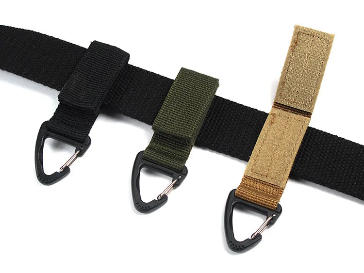 Outdoor Tactical Nylon Webbing Backpack Hanging Buckle Keychain Gadgets Snap Olecranon Hook  Multifunction Tool Molle Belt Gear