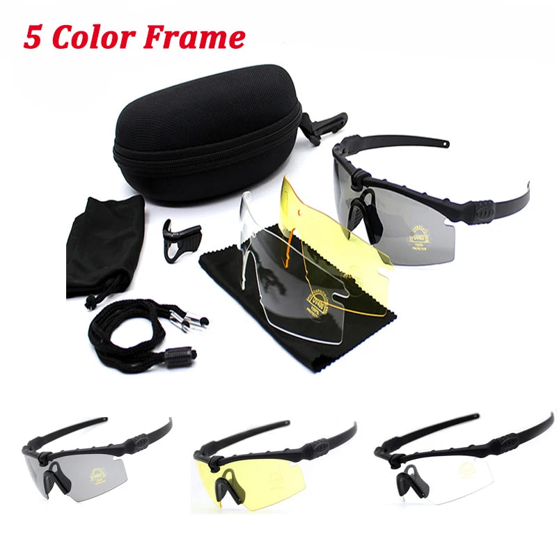 Outdoor UV400 sports sunglasses military tactical glasses military hunting polarized goggles air gun shooting goggles