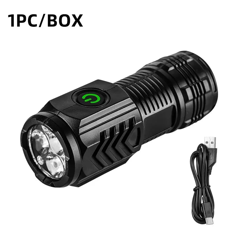 New Ultra Powerful Flashlight 3 Core LED Mini Tactical Flashlight USB Rechargeable High Power LED Torch With Magnet Hand Lamp