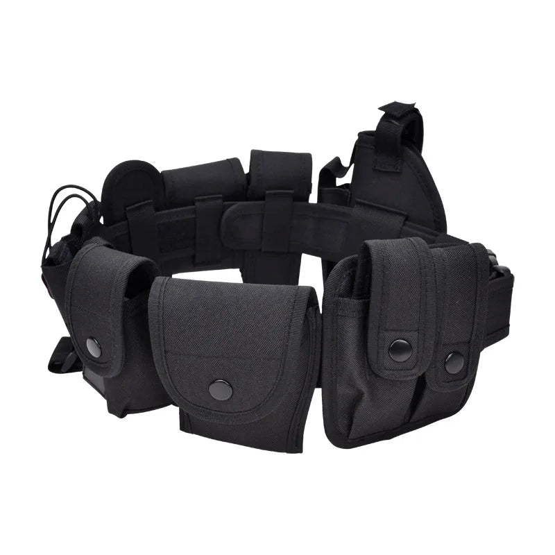 10In1 Tactical Security Duty Belts Multifunctional Gun Holster Flashlight Pouch Sets Utility Kit Belt Police Duty Belt