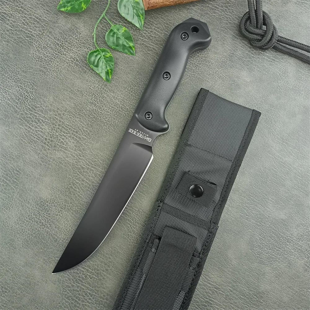 KA-BAR BK7/BK5 All Black Large Fixed Blade Knife 8Cr13Mov Blade Black GFN Handle Combat Utility Outdoor Military Survival Gear