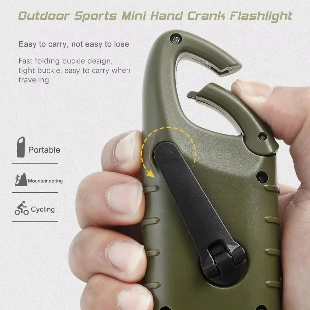 Portable LED Flashlight Hand Crank Dynamo Torch Lantern Professional Solar Power Tent Light for Outdoor Camping Mountaineering