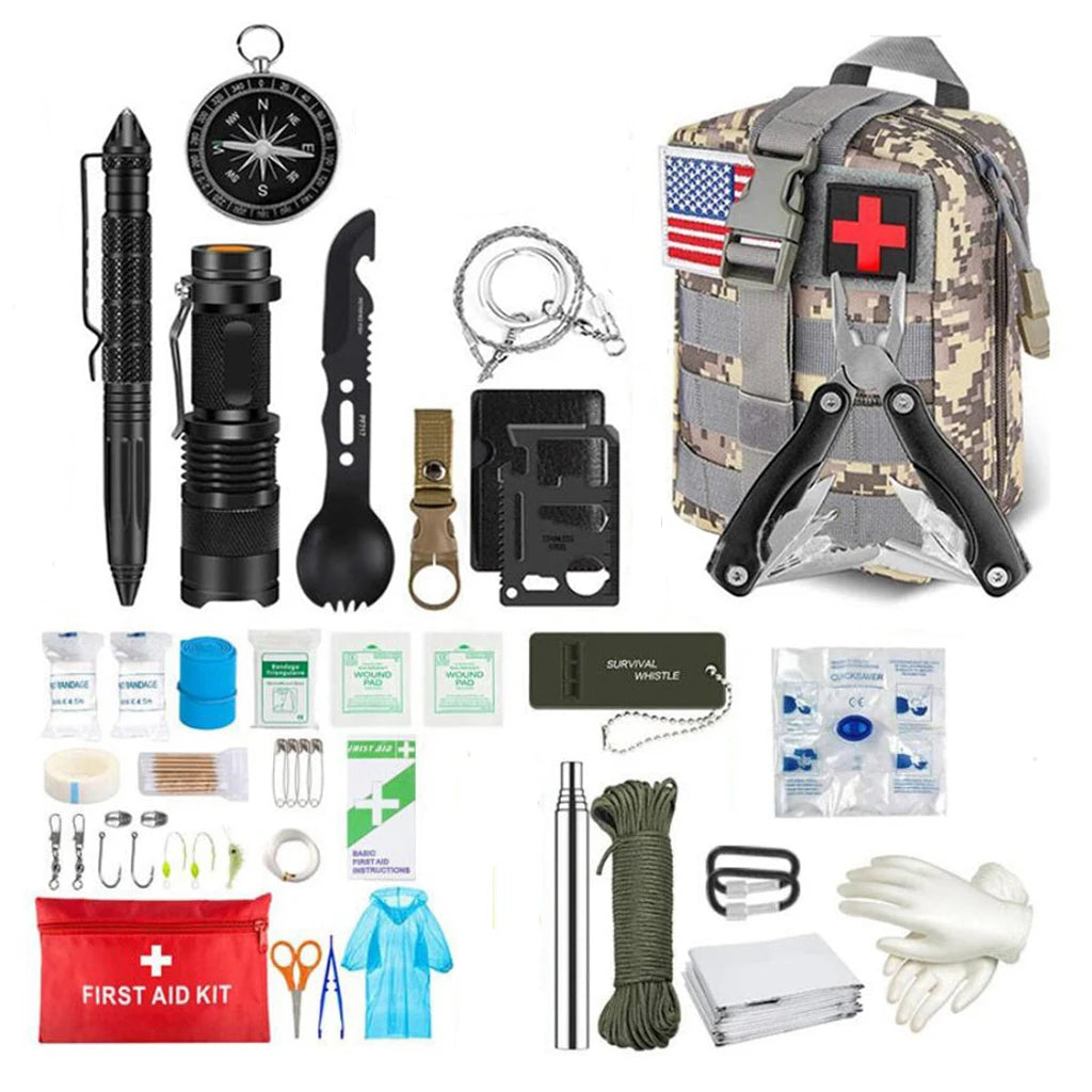 Survival First Aid Kit Survival Full Set Molle Outdoor Gear Emergency Kits Trauma Bag Camping Hiking IFAK Adventures Bag