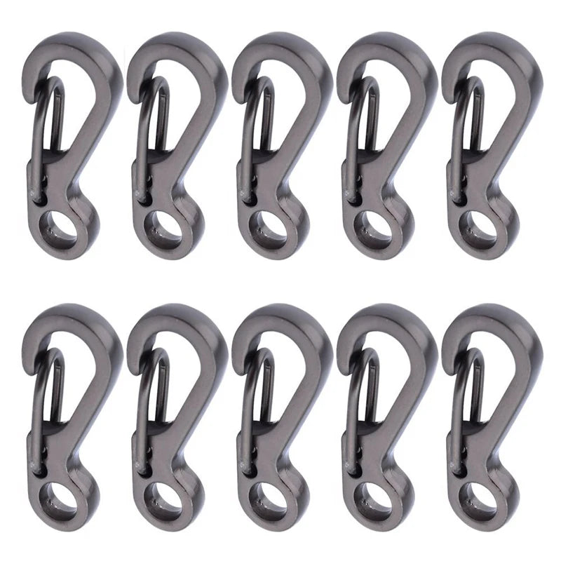 10Pcs/lot Mini Carabiner  Gear Hooks Key Chain Camping EDC Survival Climbing SF Spring Backpack Clasps Keychain