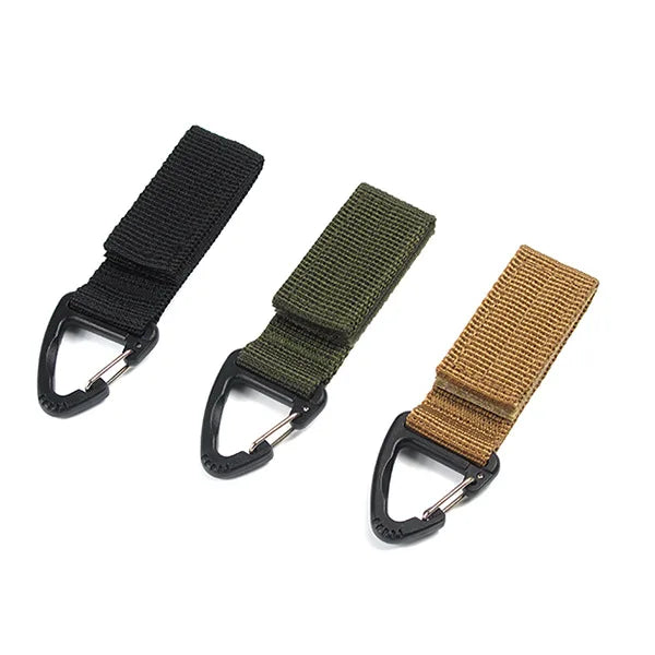 Outdoor Tactical Nylon Webbing Backpack Hanging Buckle Keychain Gadgets Snap Olecranon Hook  Multifunction Tool Molle Belt Gear