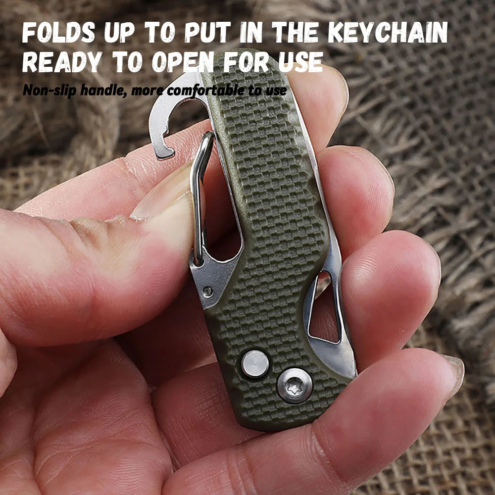 Portable Folding Knife Express Parcel Knife Stainless Serrated Hook Cutter Outdoor Camping Carry-on Survival Tool Box Opener