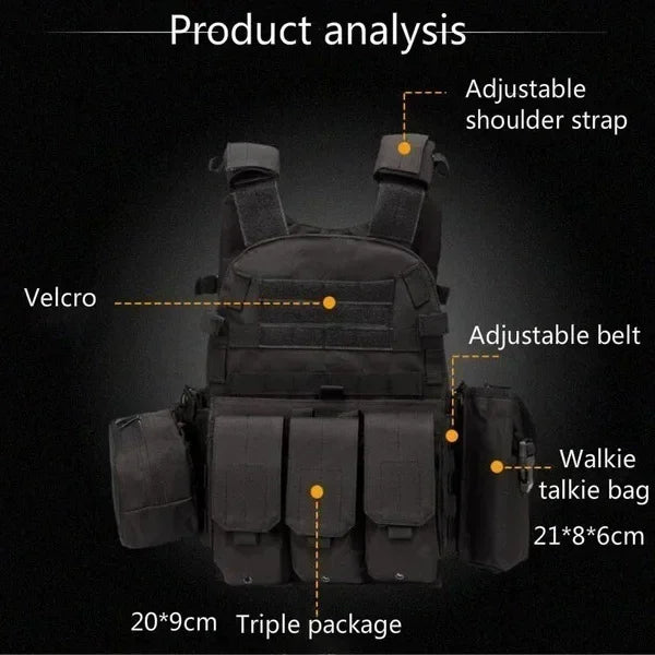 Plate Carrier Tactical Vest Hunting Plate Carrier With Pouch Molle Vest