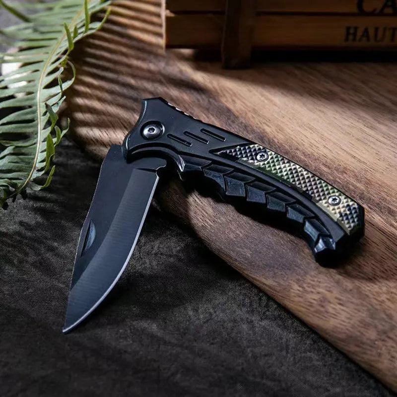 Folding knife outdoor knife high hardness stainless steel outdoor non-slip camping knife carry portable pocket knife