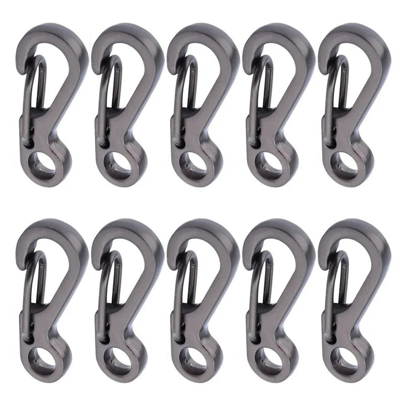 10Pcs/lot Mini Carabiner  Gear Hooks Key Chain Camping EDC Survival Climbing SF Spring Backpack Clasps Keychain