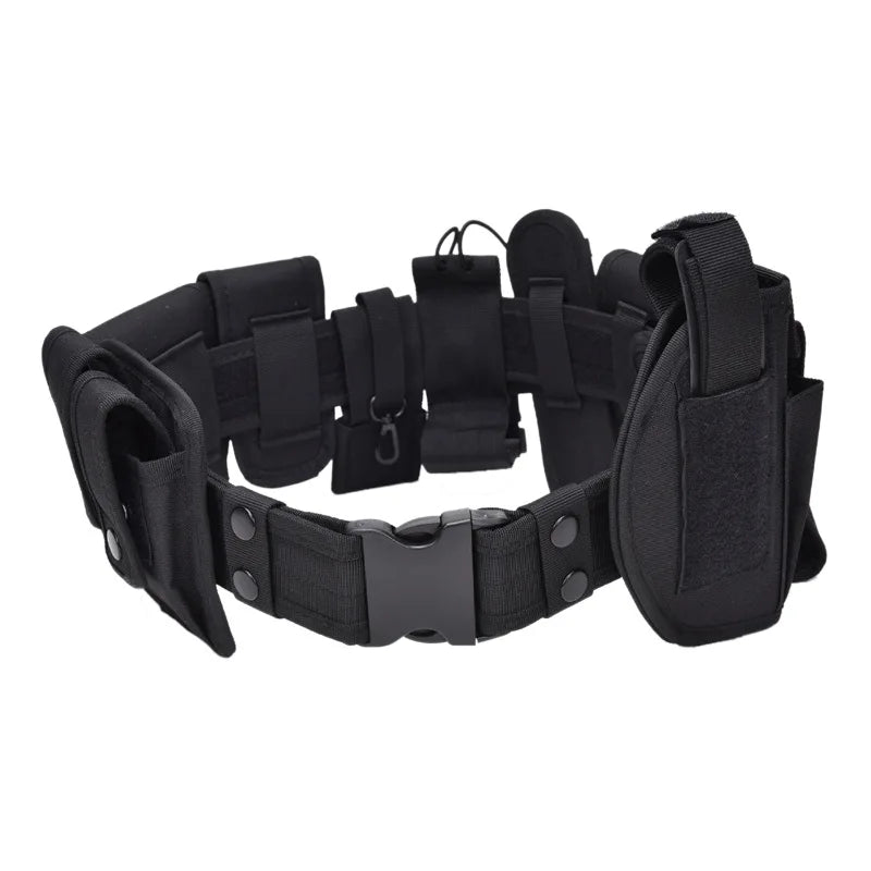 10In1 Tactical Security Duty Belts Multifunctional Gun Holster Flashlight Pouch Sets Utility Kit Belt Police Duty Belt