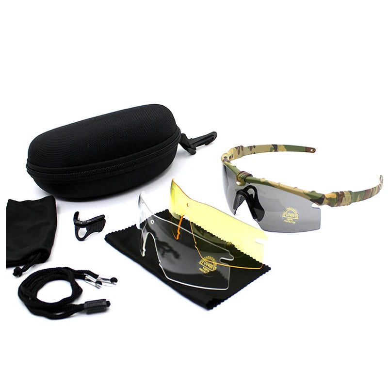 Outdoor UV400 sports sunglasses military tactical glasses military hunting polarized goggles air gun shooting goggles