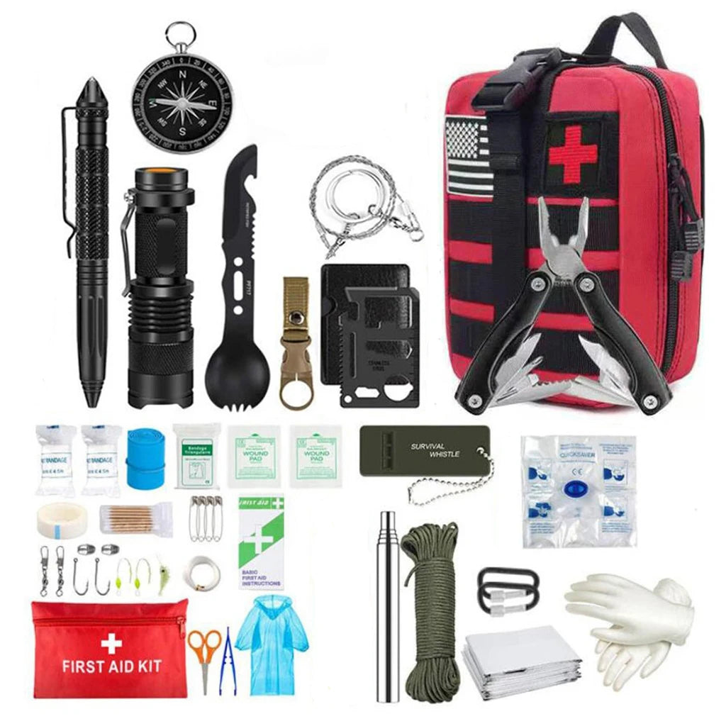 Survival First Aid Kit Survival Full Set Molle Outdoor Gear Emergency Kits Trauma Bag Camping Hiking IFAK Adventures Bag