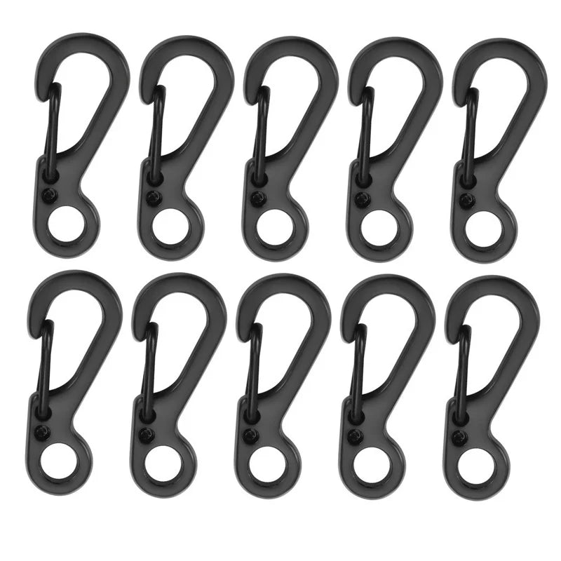 10Pcs/lot Mini Carabiner  Gear Hooks Key Chain Camping EDC Survival Climbing SF Spring Backpack Clasps Keychain