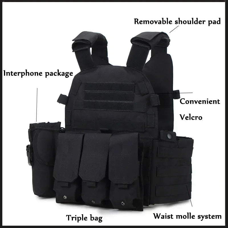 Plate Carrier Tactical Vest Hunting Plate Carrier With Pouch Molle Vest