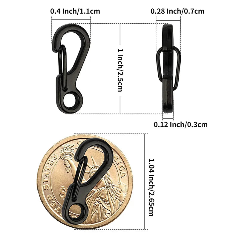 10Pcs/lot Mini Carabiner  Gear Hooks Key Chain Camping EDC Survival Climbing SF Spring Backpack Clasps Keychain