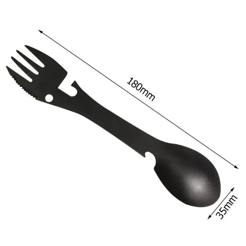 Outdoor Survival Tools 5 in 1 Camping Multi-functional EDC Kit Practical Fork Knife Spoon Bottle/Can Opener camping gear