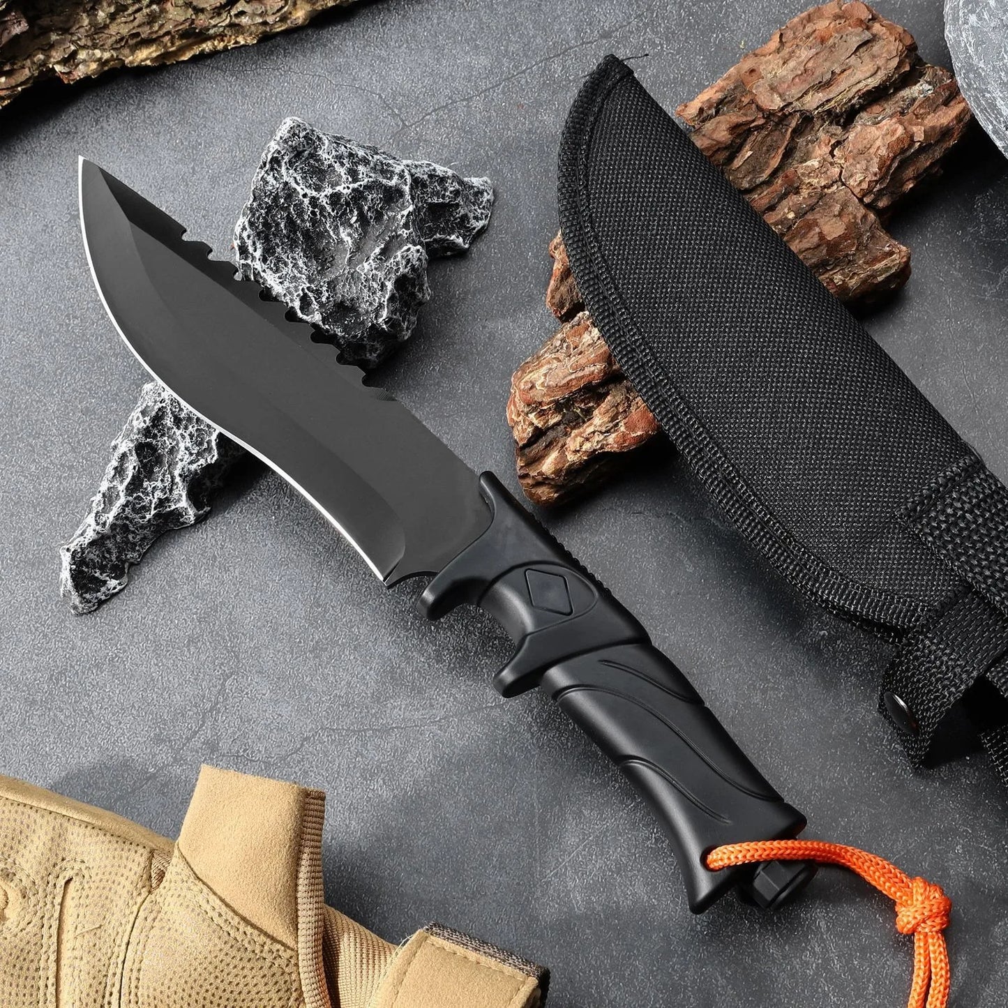 Outdoor Knife Straight Knife Defense Carry Mini Knife Field Portable Meat Eater Knife Camping Fishing Sharp Fruit Knife