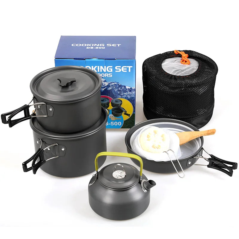 Alloy Camping Cooking Pot Pan Set 3-4 Person DS500 DS508 Cooking Pot Set