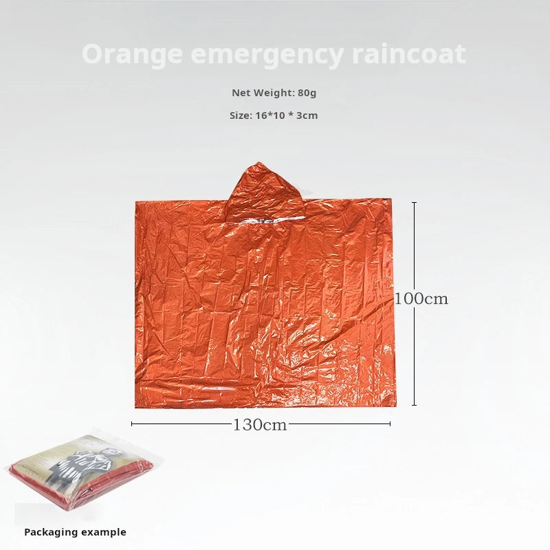 Emergency Rain Poncho Thermal Blanket Poncho Weather Proof Outdoor Survival Camping Gear Survival Gadgets