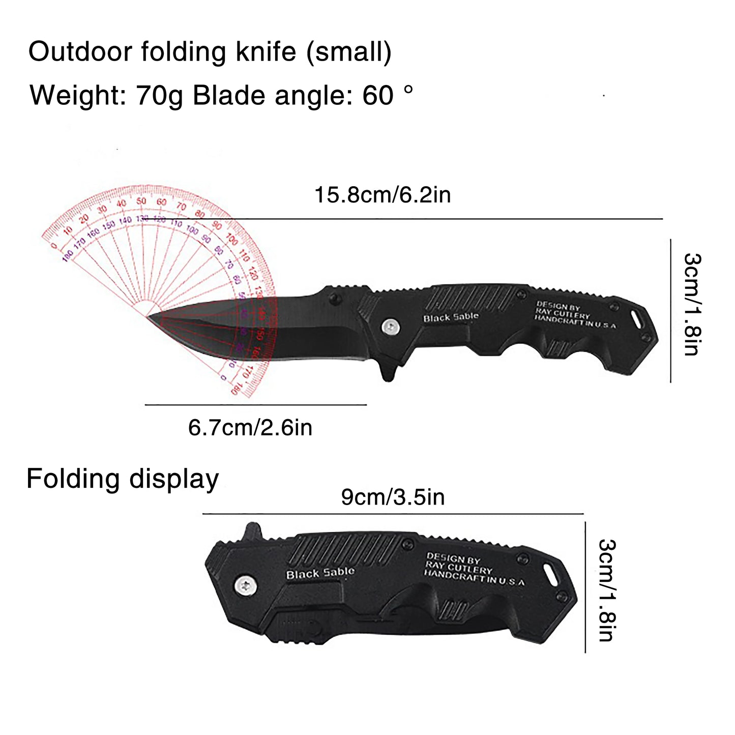 Portable Multifunctional Folding Survival Knife with Sharp Pocket Knife Suitable for Outdoor Camping and Wilderness Survival