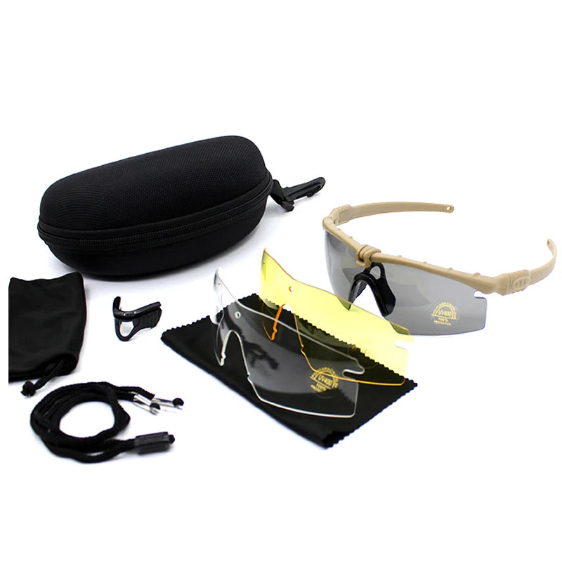 Outdoor UV400 sports sunglasses military tactical glasses military hunting polarized goggles air gun shooting goggles