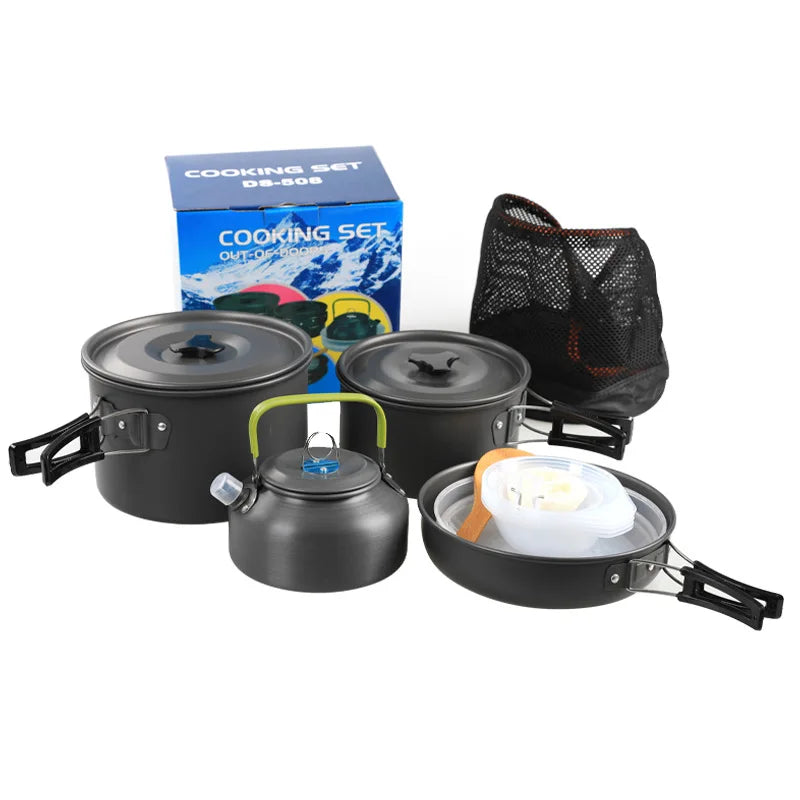 Alloy Camping Cooking Pot Pan Set 3-4 Person DS500 DS508 Cooking Pot Set